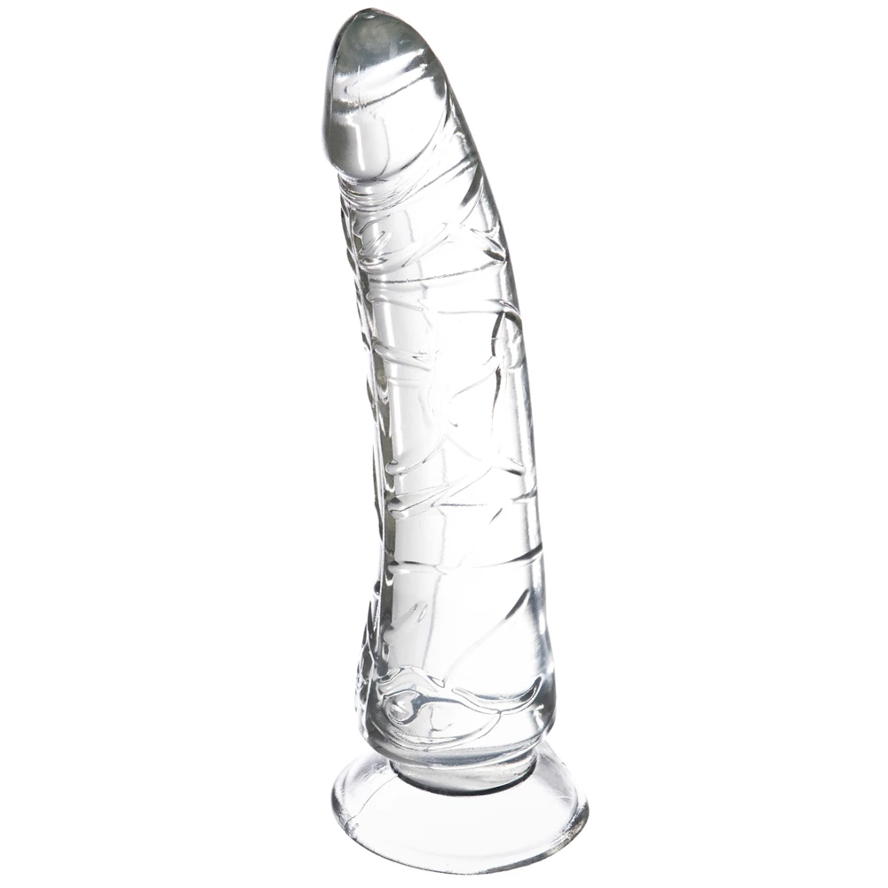 Crystal Glider Clear Jelly Suction Cup Dildo - 8 Inch