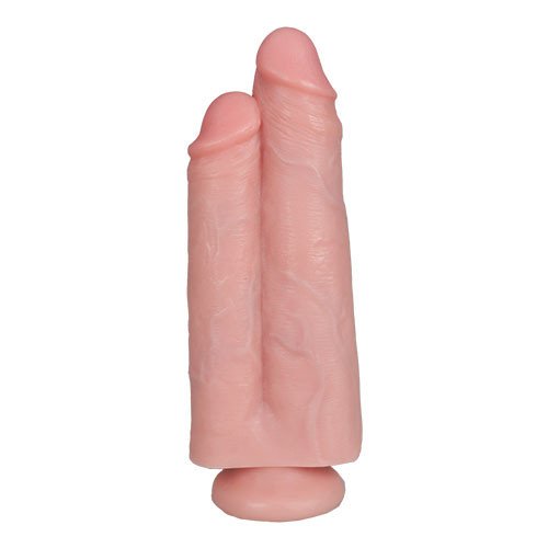 Pipedream King Cock Flesh Two Cocks One Hole Dildo - 9 Inch