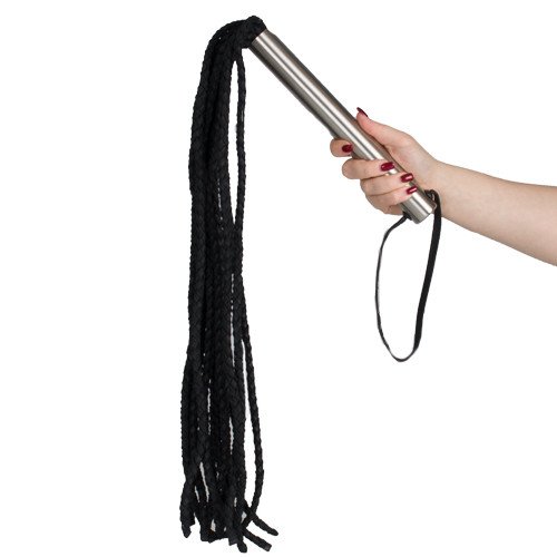 Leather Braided Flogger Whip in Red or Black - 31 Inch