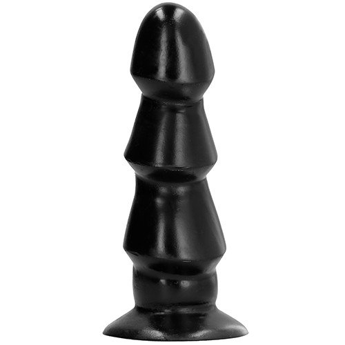All Black Jerk Suction Cup Butt Plug - 6.75 Inch