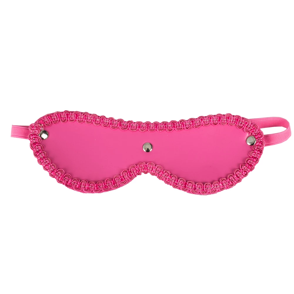 Satin Surrender Pink Faux Leather Blindfold