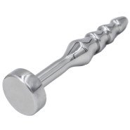 Torment Stainless Steel Ribbed Pin Penis Plug - 5.5cm