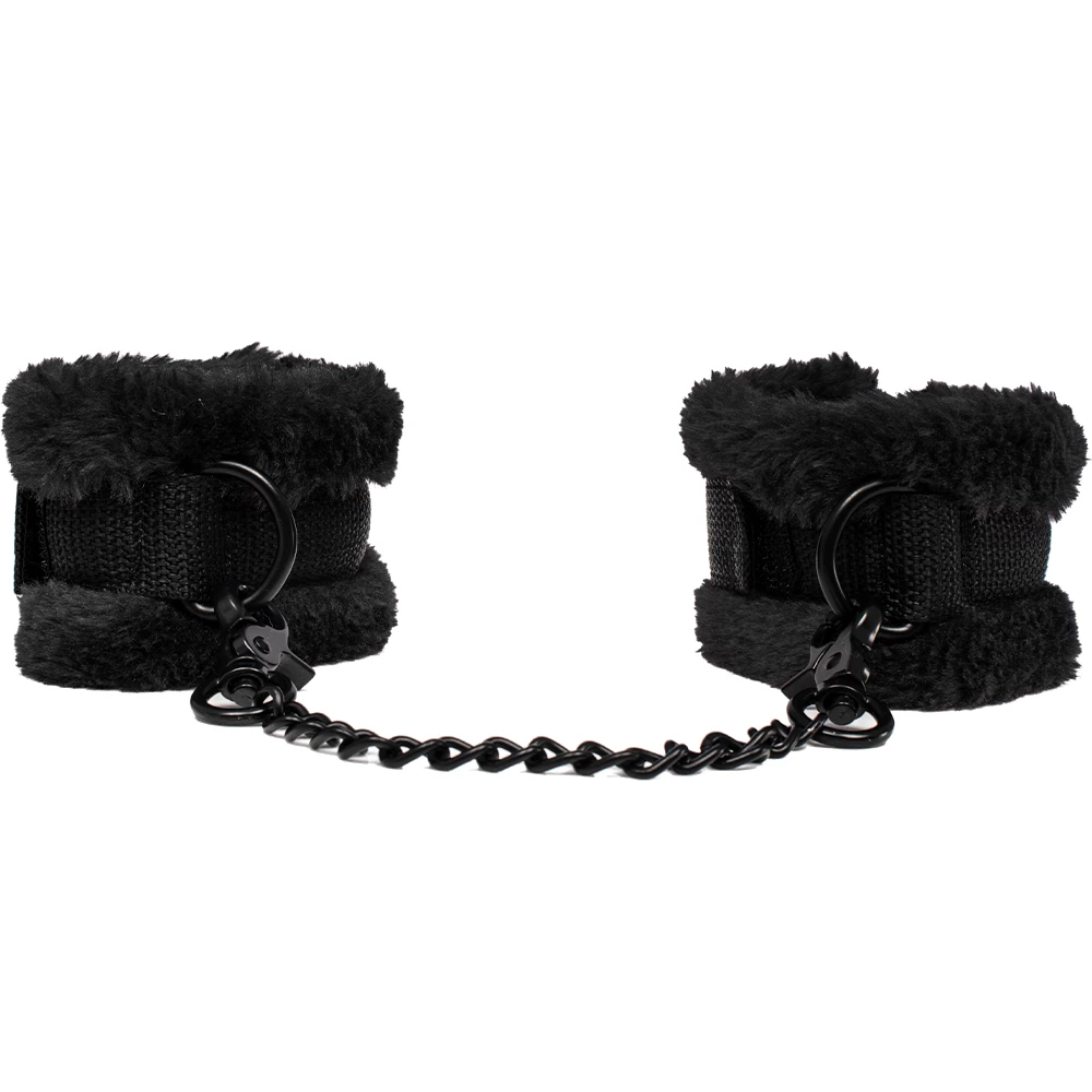 The Menacle Soft Touch Black Furry Handcuffs