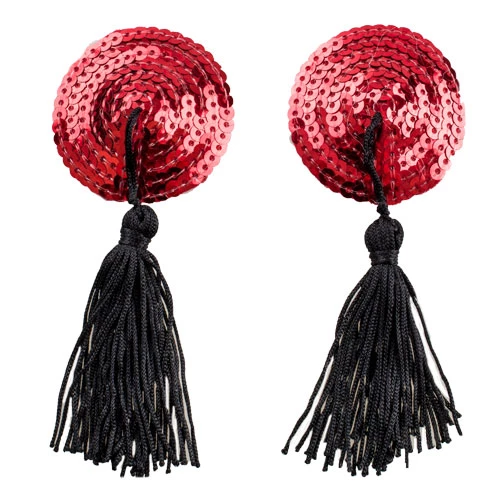 Red Burlesque Sequin Nipple Tassels