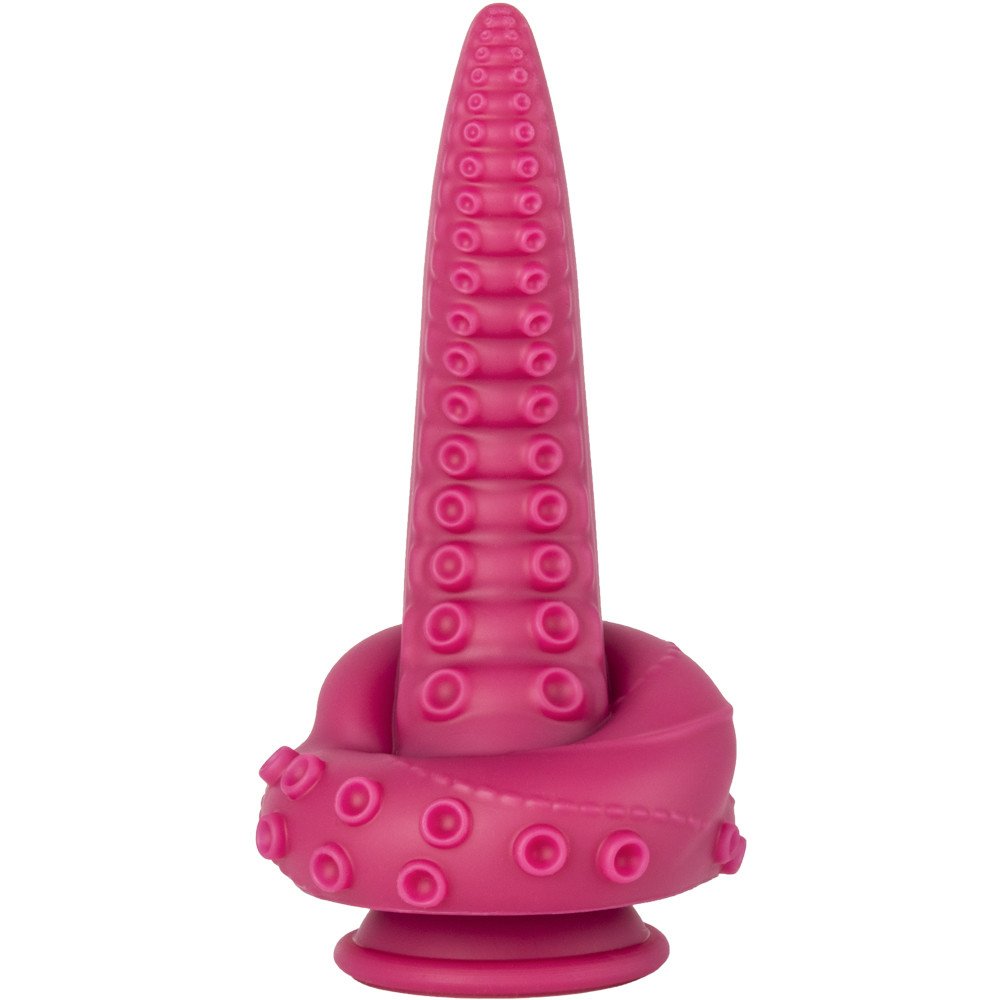 The Octopussy Monster Red Tentacle Swirl Dildo - 8 Inch
