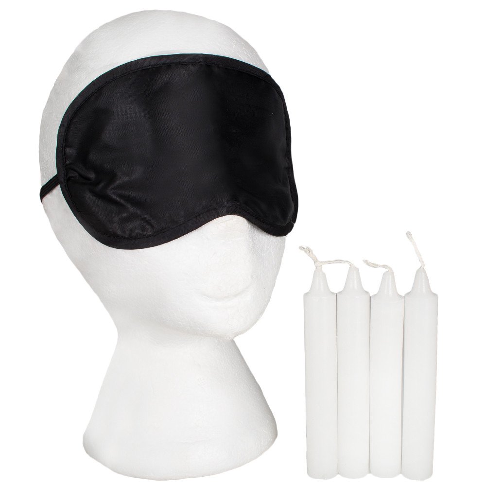 Hot Wax Blindfold and Bondage Candles Kit - 4 Pack