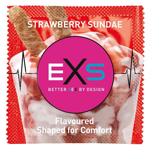 EXS Strawberry Sundae Condom - Loose