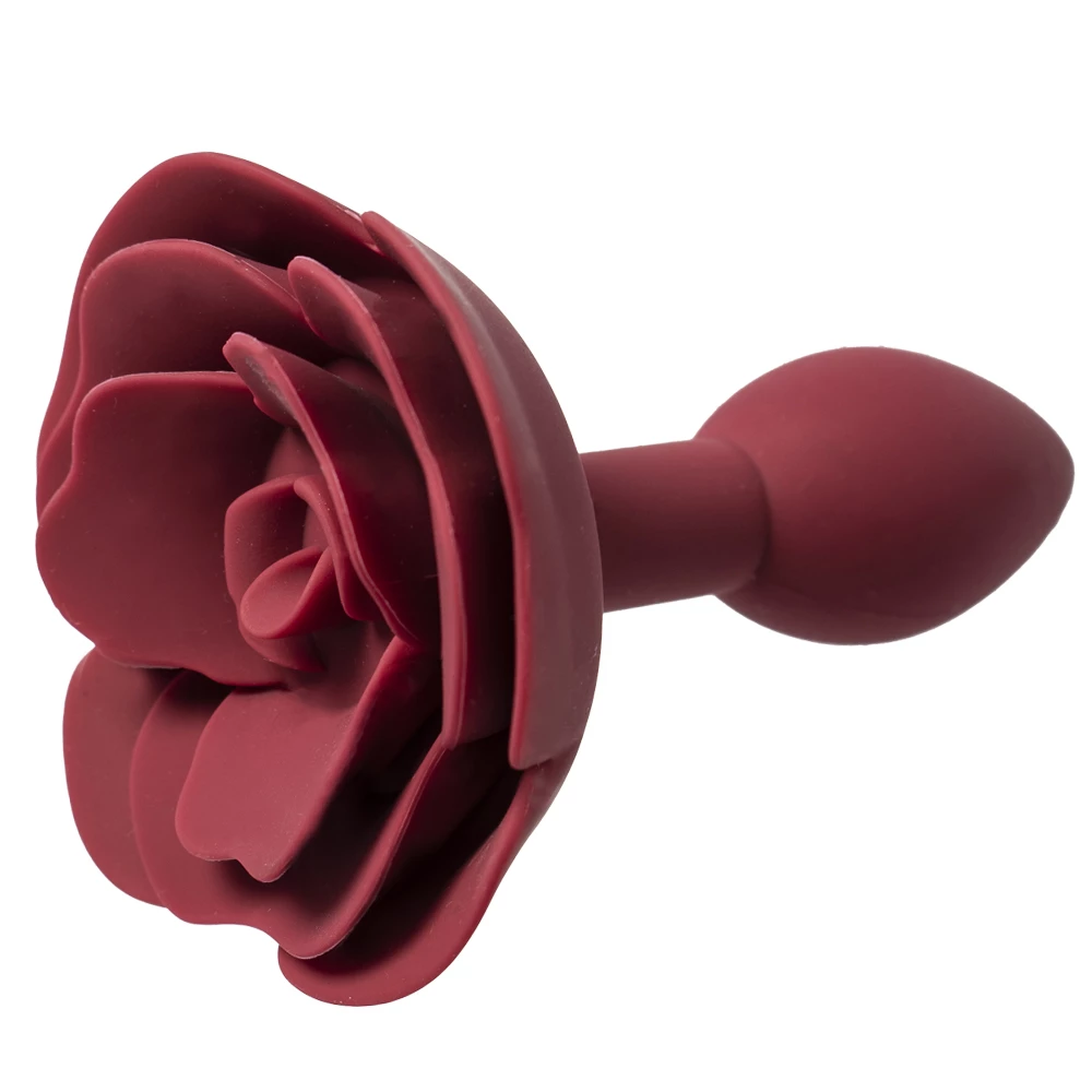 Bloomin' Booty Red Silicone Rose Butt Plug - 4.3 Inch