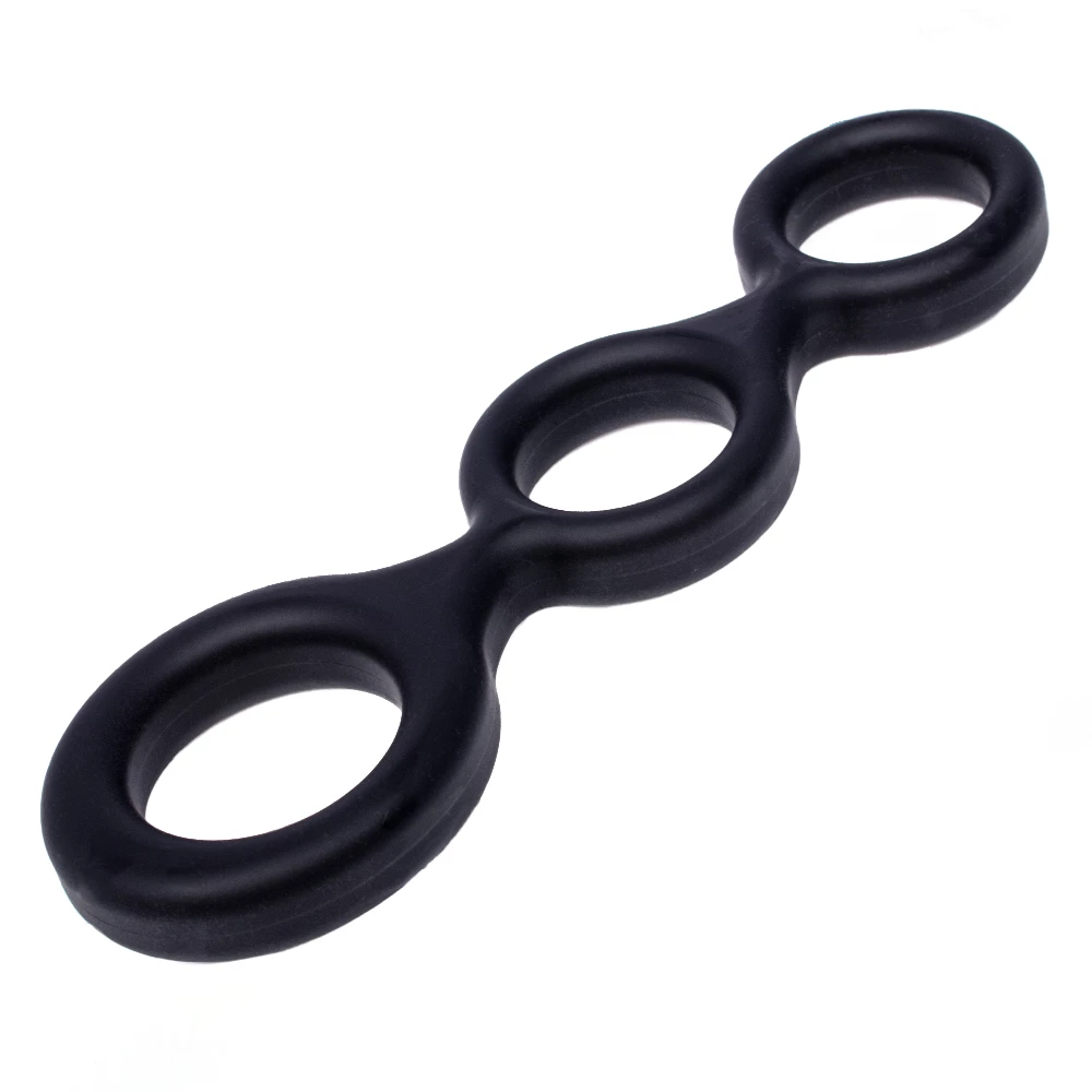 Trinity Tension Black Silicone Cock Ring