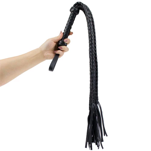 Obsidian Braid Cat-O-Nine Flogger Whip - 28 Inch