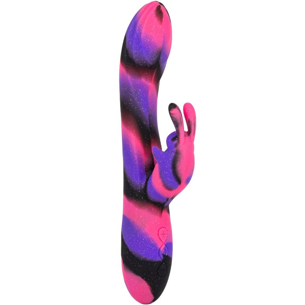 Bondara Sex Toys Blog - Happy Rabbit Day - Bondara Galaxy Glitter Silicone 10 Function Rabbit Vibrator - Pink Purople and Black Original Rabbit Vibrator