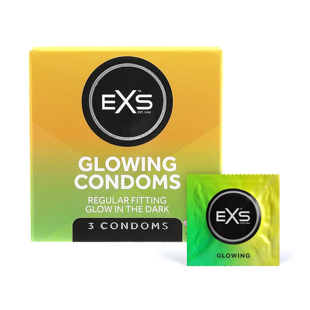 EXS Glow In The Dark Condoms - 3 Pack
