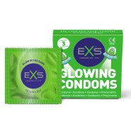 EXS Glow In The Dark Condoms - 3 Pack