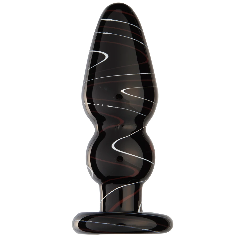 The Sentinel Black Glass Butt Plug – 4.5 Inch