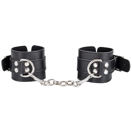 Ravens Hold Black Faux Leather Handcuffs