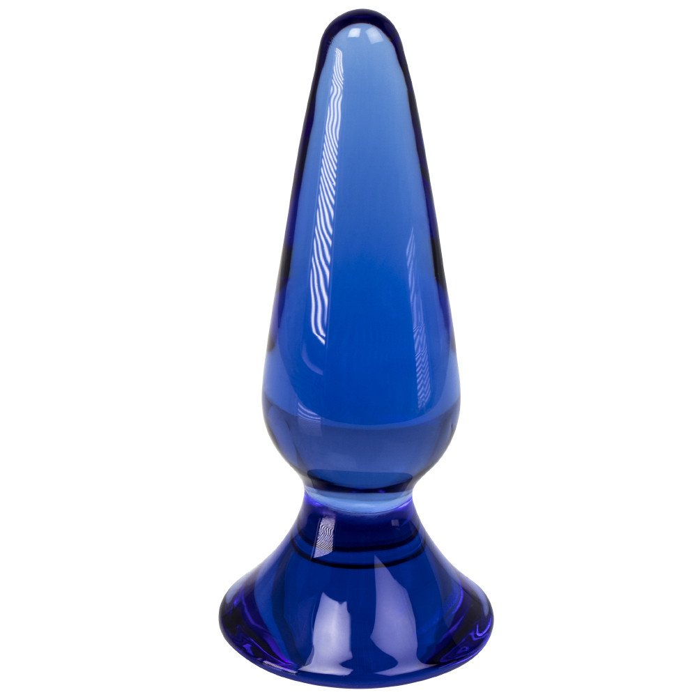 Glacier Glass Blue Tapered Butt Plug - 5 Inch