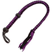 Bondara Luxe Harlequin Suede Purple & Black Bull Whip - 31 Inch