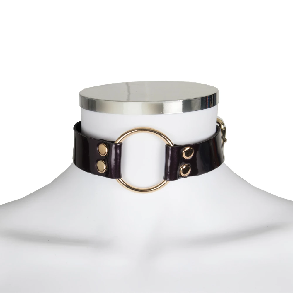 Obsidian Gaze Black & Gold O-Ring Collar