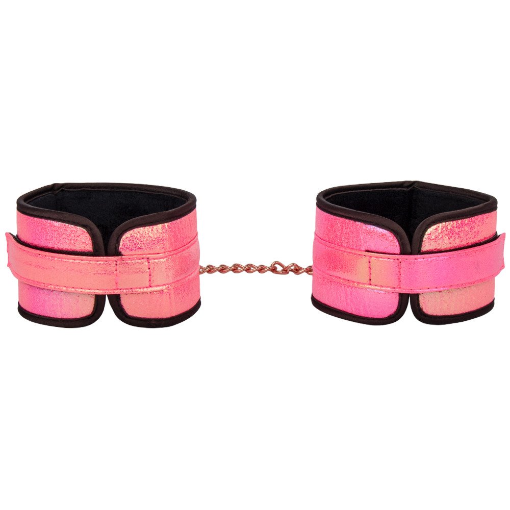 Bondara Pink Kink Rose Gold Soft Velcro Bondage Handcuffs