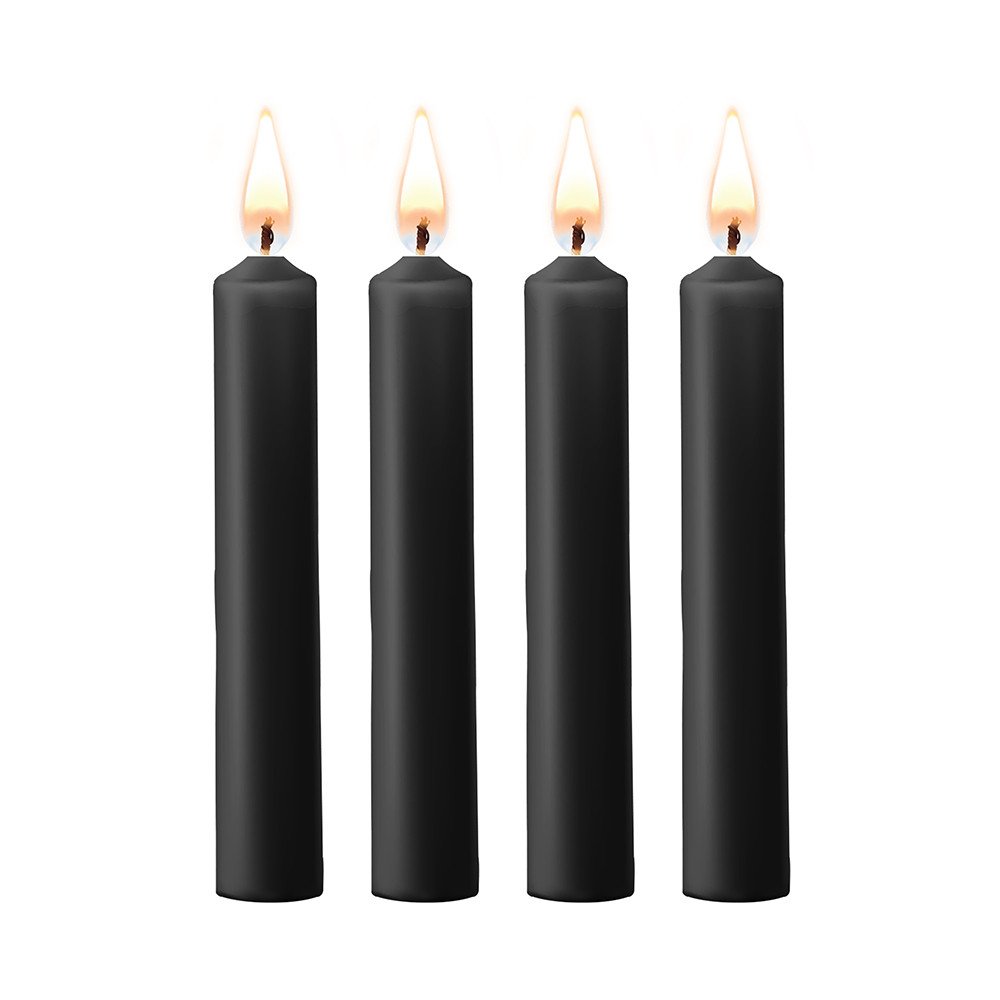 Ouch! Teasing Black 4 Pack Bondage Candles - Medium or Large