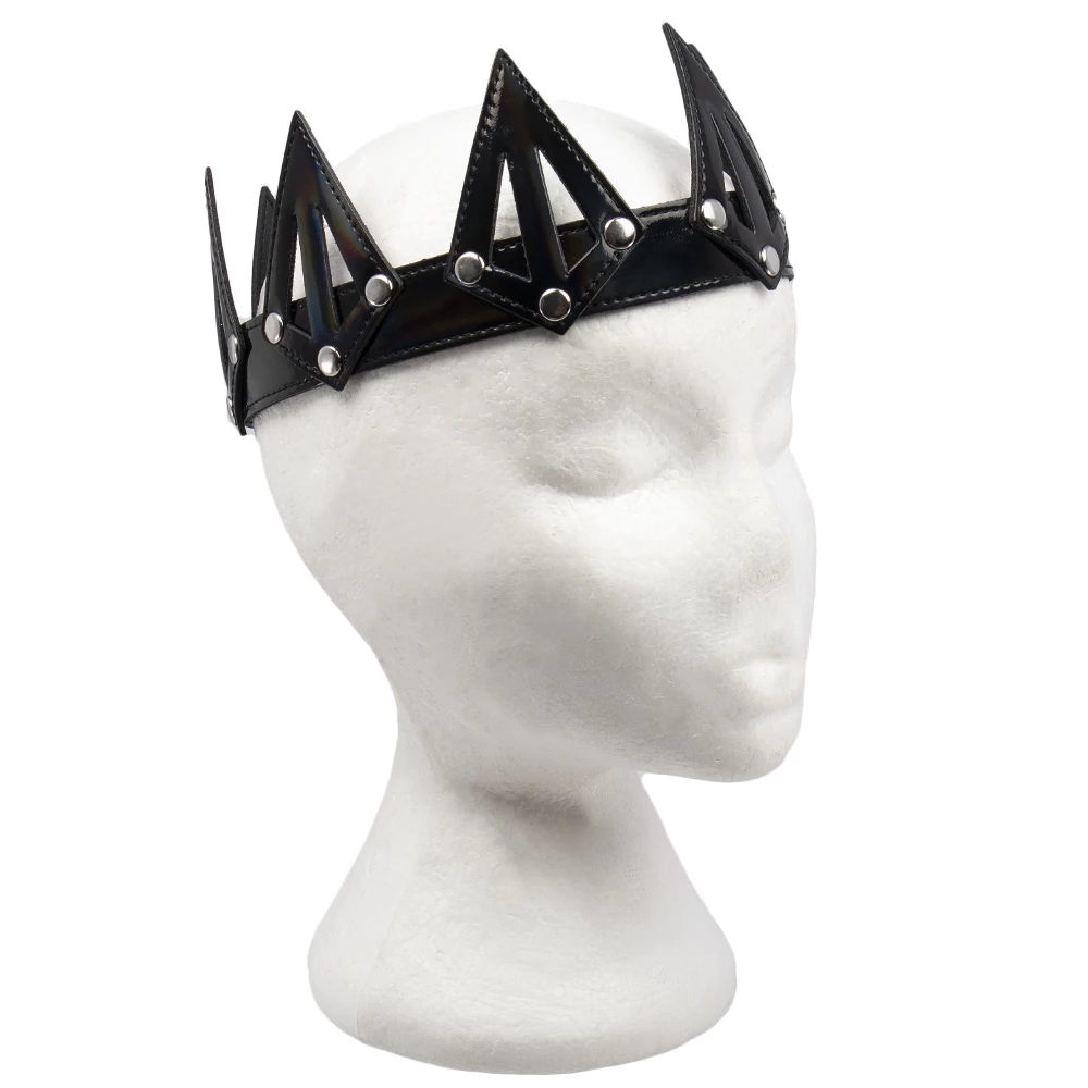 Pleasure Prism PU Studded Blindfold & Crown