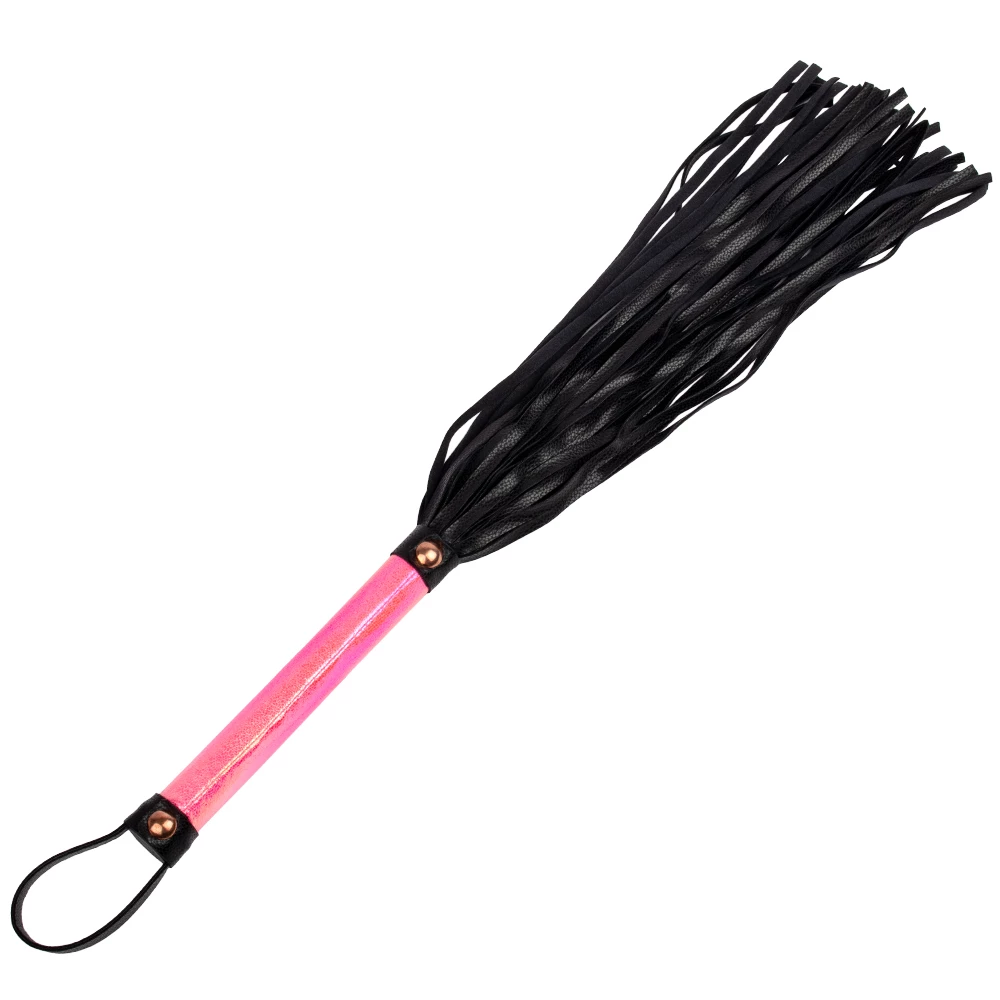 Pink Kink Faux Leather Rose Gold Flogger - 17 Inch